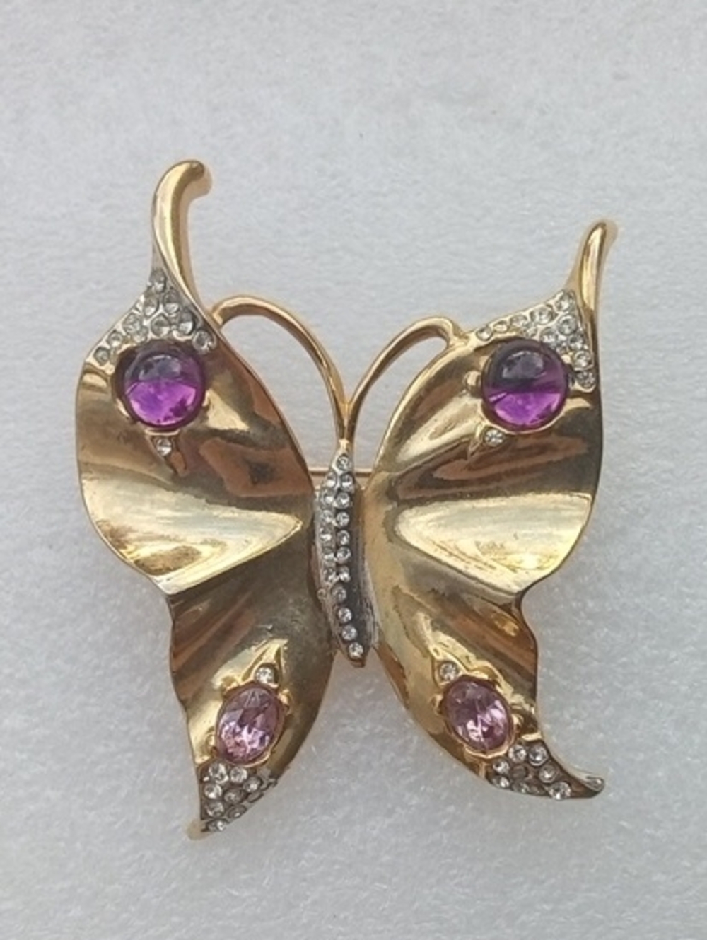 Vintage Trifary Gold Tone Butterfly Brooch